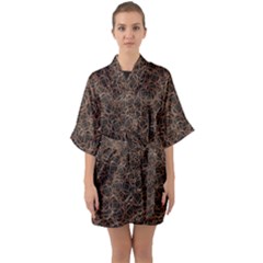 Random Abstract Geometry Motif Pattern Half Sleeve Satin Kimono  by dflcprintsclothing