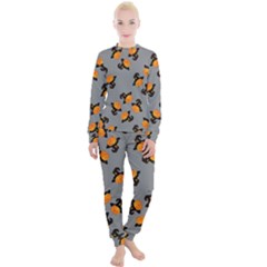 Pumpkin Heads With Hat Gray Women s Lounge Set by TetiBright