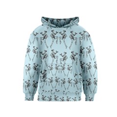 Jogging Lady On Blue Kids  Pullover Hoodie by TetiBright