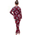 Theater Masks Burgundy Kid s Satin Long Sleeve Pajamas Set View2