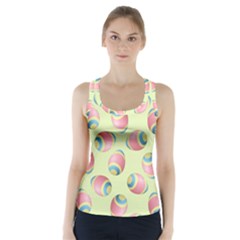 Colorful Easter Eggs Pattern Green Racer Back Sports Top by TetiBright