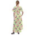 Colorful Easter Eggs Pattern Green Front Wrap High Low Dress View2
