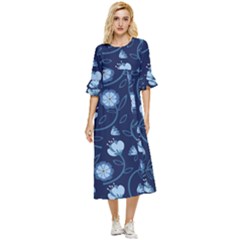 Flower Double Cuff Midi Dress by zappwaits