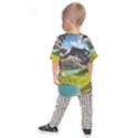 Aerial View Of Mountain And Body Of Water Kids  Raglan Tee View2