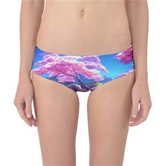 Fantasy Japan Mountains Cherry Blossoms Nature Classic Bikini Bottoms by Uceng