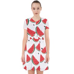 Watermelon Seamless Pattern Adorable In Chiffon Dress by Jancukart