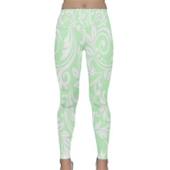 Clean Ornament Tribal Flowers  Lightweight Velour Classic Yoga Leggings by ConteMonfrey