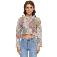 Mapa Mundi 1775 Women s Lightweight Cropped Hoodie by ConteMonfrey