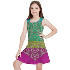 Rainbow Landscape With A Beautiful Silver Star So Decorative Kids  Lightweight Sleeveless Dress by pepitasart