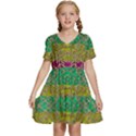 Rainbow Landscape With A Beautiful Silver Star So Decorative Kids  Short Sleeve Tiered Mini Dress View1