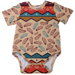 Ethnic-tribal-pattern-background Baby Short Sleeve Bodysuit by Vaneshart