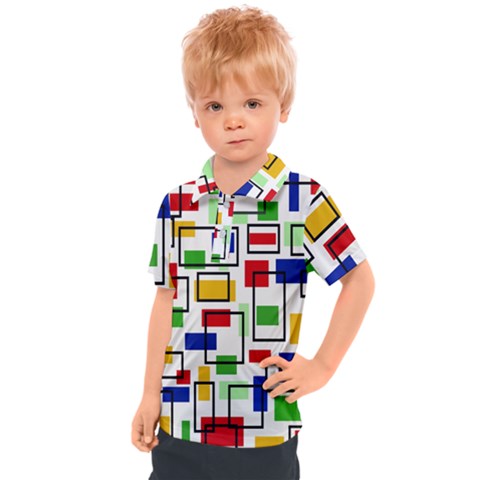 Colorful Rectangles                                                                    Kids  Polo Tee by LalyLauraFLM