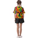 Retro colors puzzle pieces                                                             Kids  V-neck Horn Sleeve Blouse View2