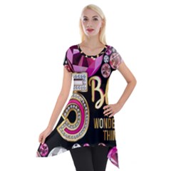Gemz Test Short Sleeve Side Drop Tunic by KzFashionShop