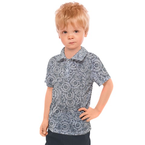 Circle Ornate Motif Random Pattern Kids  Polo Tee by dflcprintsclothing