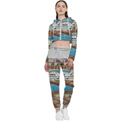 Alone On Gardasee, Italy  Cropped Zip Up Lounge Set by ConteMonfrey