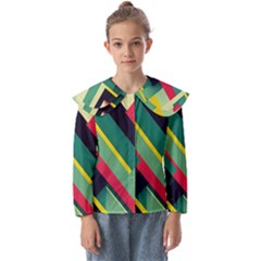 Pattern Abstract Geometric Design Kids  Peter Pan Collar Blouse by Jancukart