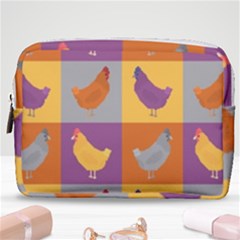 Chickens Pixel Pattern - Version 1a Make Up Pouch (medium) by wagnerps