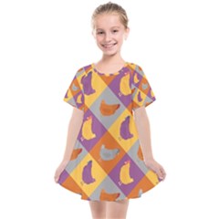 Chickens Pixel Pattern - Version 1b Kids  Smock Dress by wagnerps