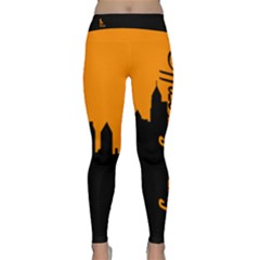 Officially Sexy Neon Orange & Black Skyline Classic Yoga Leggings by OfficiallySexy