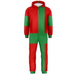 Bornholm Denmark Flag Hooded Jumpsuit (men) by tony4urban