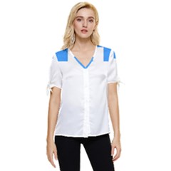 Akershus Flag Bow Sleeve Button Up Top by tony4urban