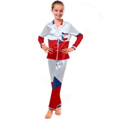 Czech Republic Kid s Satin Long Sleeve Pajamas Set by tony4urban