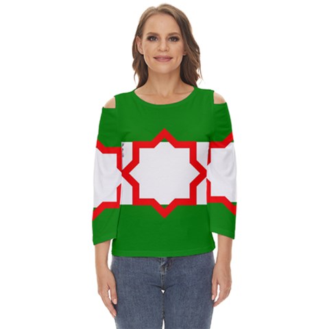 Andalusia Flag Cut Out Wide Sleeve Top by tony4urban