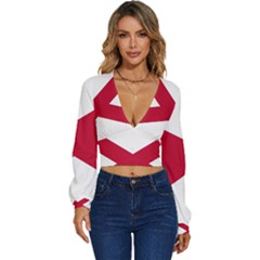 Anglo Irish Flag Long Sleeve Deep-v Velour Top