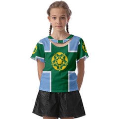 Derbyshire Flag Kids  Front Cut Tee by tony4urban
