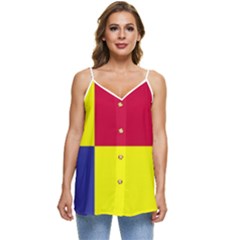 Kosicky Flag Casual Spaghetti Strap Chiffon Top by tony4urban