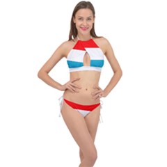 Luxembourg Cross Front Halter Bikini Set by tony4urban