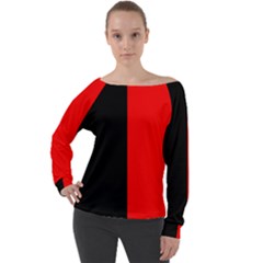 Namur Flag Off Shoulder Long Sleeve Velour Top by tony4urban