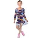 Berwyn Car Kebob Kids  Long Sleeve Velvet Dress View1