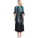 Falling Down Pattern Bow Sleeve Chiffon Midi Dress View4