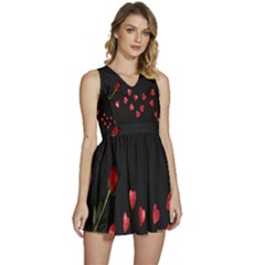 Valentine Day Heart Flower Sleeveless High Waist Mini Dress by artworkshop