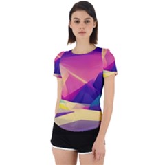 Abstract Geometric Landscape Art Back Cut Out Sport Tee by danenraven