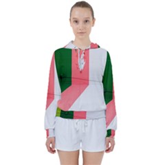 Green Pink Interior Paint Women s Tie Up Sweat