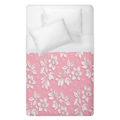 Texture With White Flowers Duvet Cover (single Size) by artworkshop