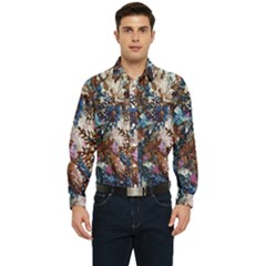 Brown Leaves Men s Long Sleeve  Shirt by DinkovaArt