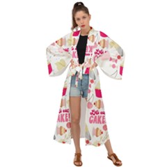 Desserts Pastries Baking Wallpaper Maxi Kimono by Ravend