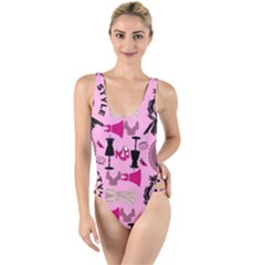 Fashion Girl Newyork Bts Nft High Leg Strappy Swimsuit by Ravend