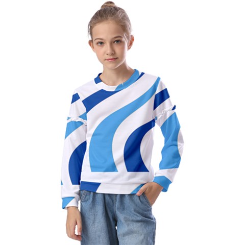 Abstract Pattern T- Shirt Abstract Pattern 5 Kids  Long Sleeve Tee With Frill  by maxcute