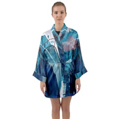 Abstract T- Shirt Abstract 31 Long Sleeve Satin Kimono by maxcute