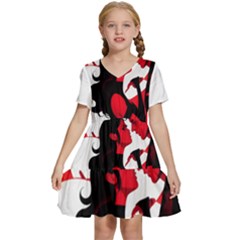 3 - Science Love And Art 2 - Science Love And Art Kids  Short Sleeve Tiered Mini Dress by LemonPear