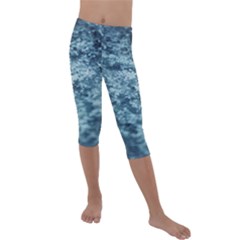 Water Splash Texture  Kids  Lightweight Velour Capri Leggings  by artworkshop