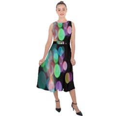 Design Microbiology Wallpaper Midi Tie-back Chiffon Dress by artworkshop