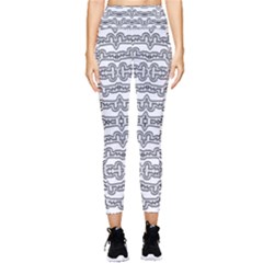 Black And White Tribal Print Pattern Pocket Leggings  by dflcprintsclothing