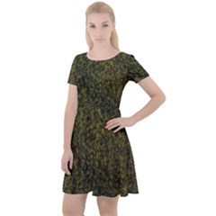 Green Grunge Background Cap Sleeve Velour Dress  by artworkshop