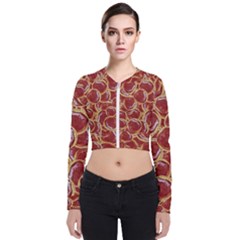 Cookies With Strawberry Jam Motif Pattern Long Sleeve Zip Up Bomber Jacket by dflcprintsclothing